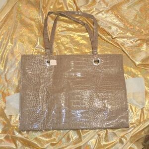 FABULOUS NEW TOTE beige Reptile "Look"
